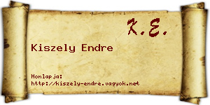 Kiszely Endre névjegykártya