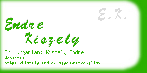 endre kiszely business card